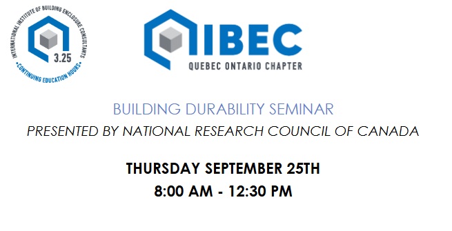 Séminaire sur la durabilité des bâtiments / Building Durability Seminar